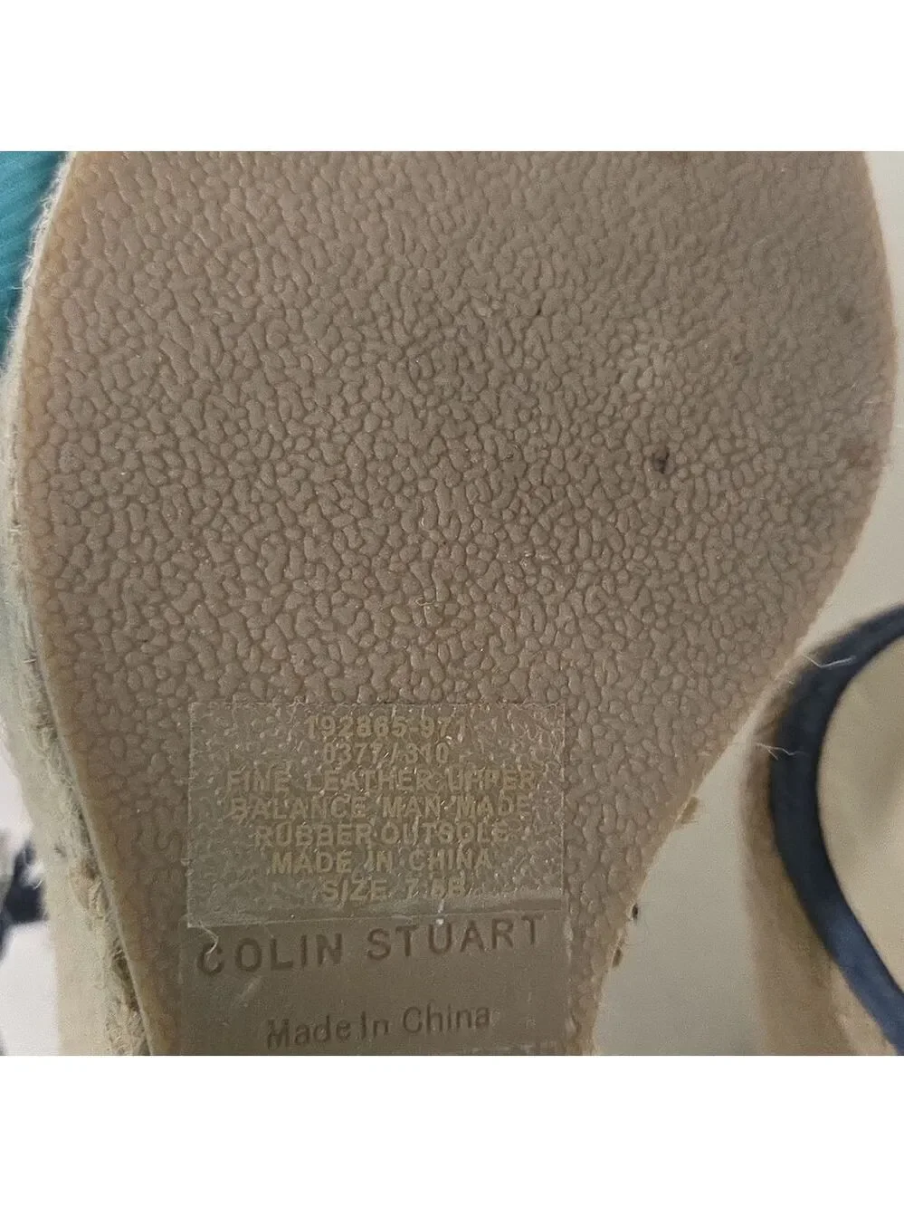 Colin Stuart Dark Blue Espadrille Sandals 8 M Blue Suade Wedge